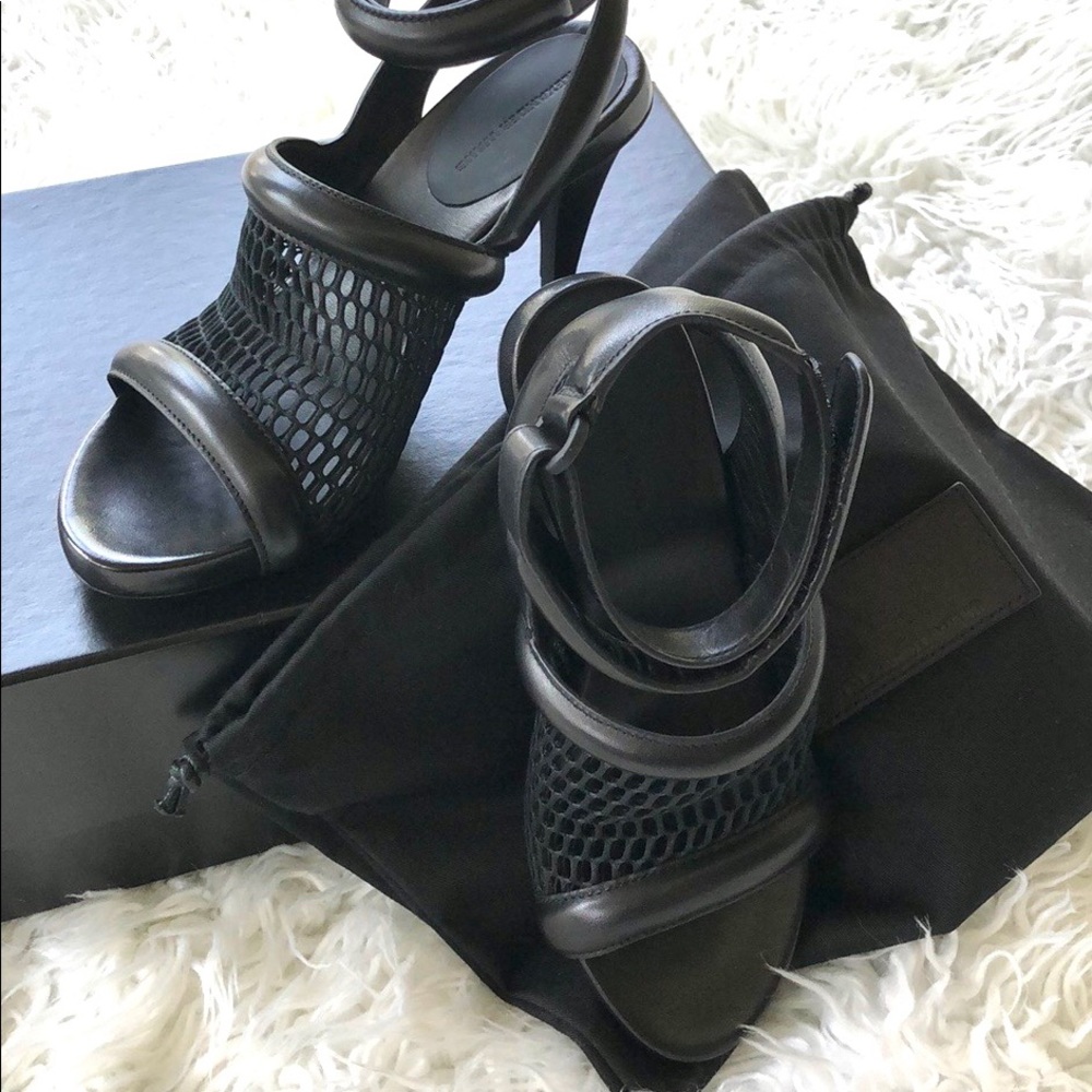 New and never used. Designer Alexander Wang leather and mesh heels. Size 36